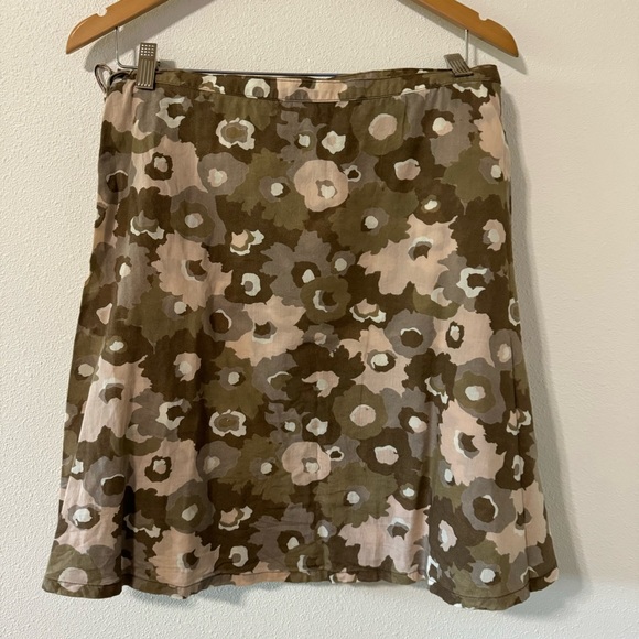 Patagonia Badoo Organic Cotton Double Wrap Mini Skirt Floral Tan Pink Tie Y2K-4 - Picture 2 of 8